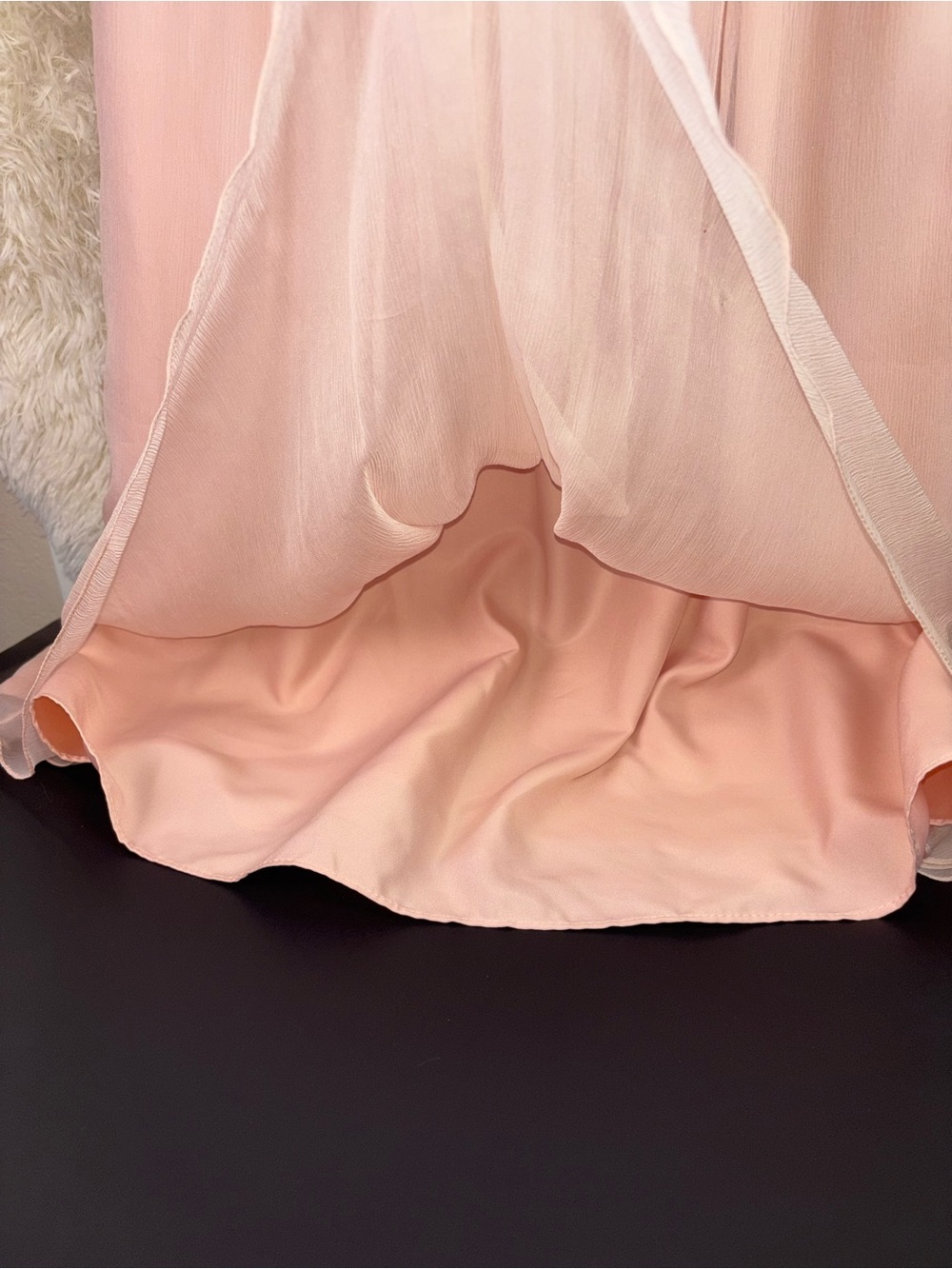Amsale Soft Pink Ruffle Chiffon Strapless Dress size 6 - Picture 10 of 16